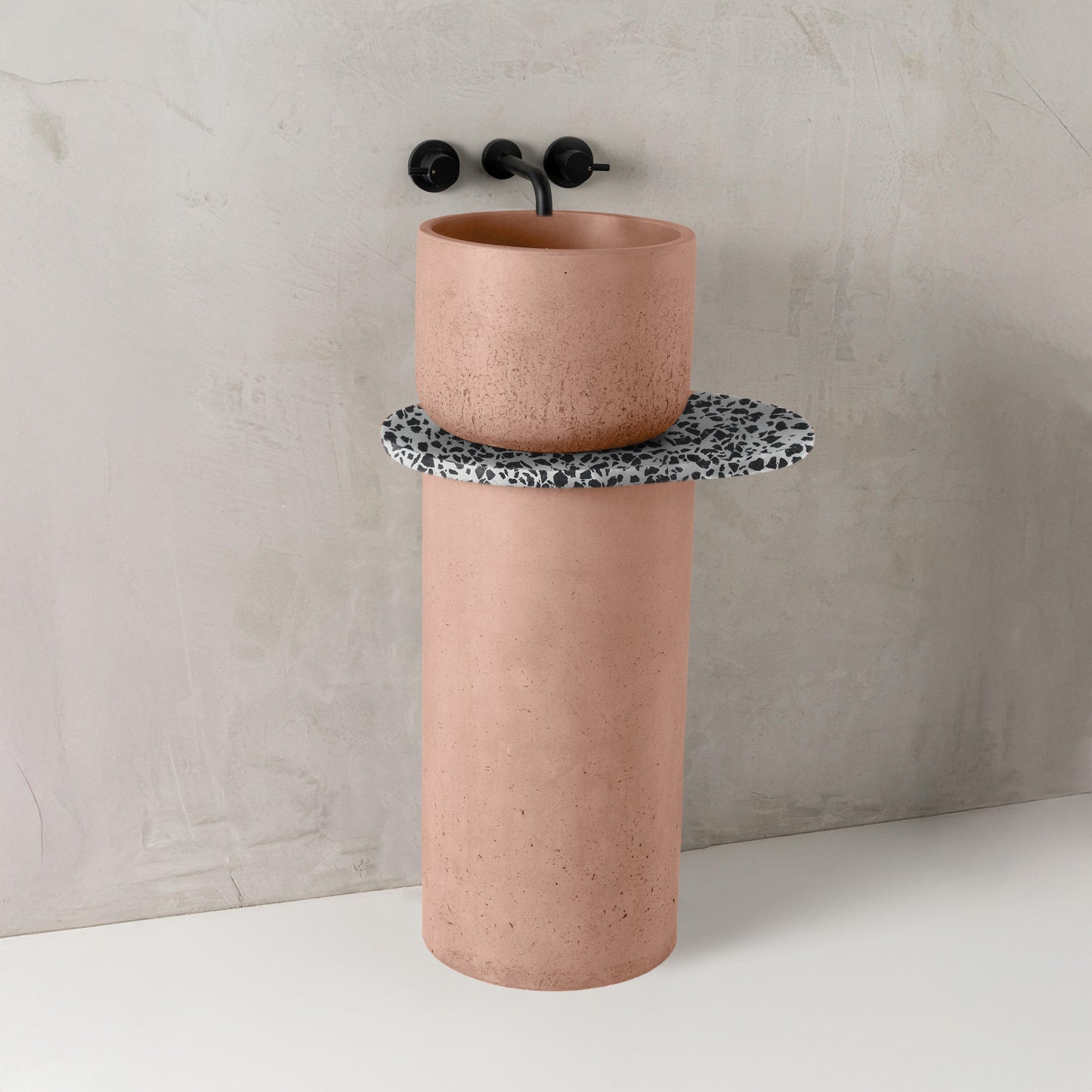 Dani concrete basin, Candy, Terrazzo Shelf