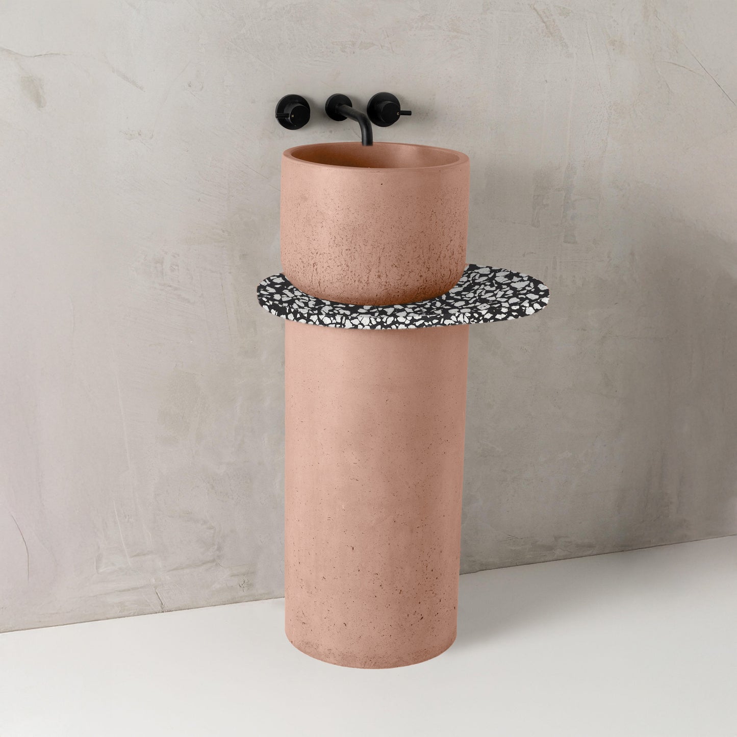 Dani concrete basin, Candy, Terrazzo Shelf