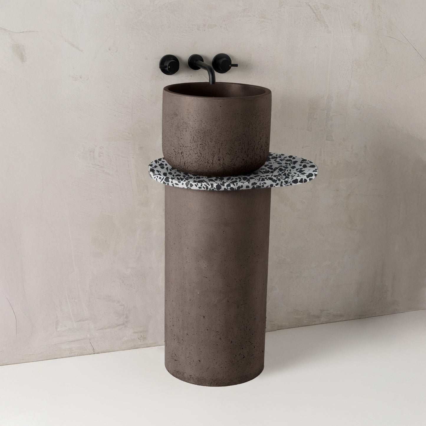 Dani concrete basin, Cocoa, Terrazzo Shelf