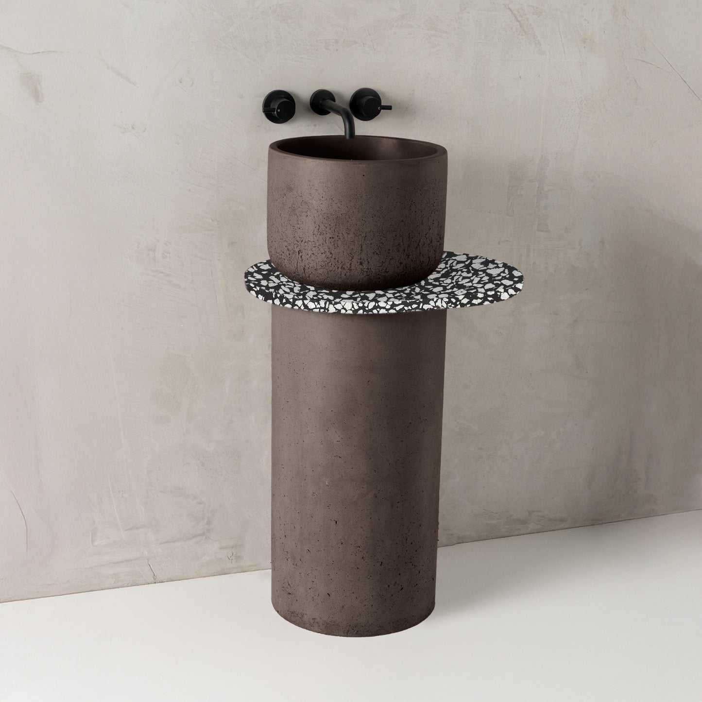 Dani concrete basin, Cocoa, Terrazzo Shelf