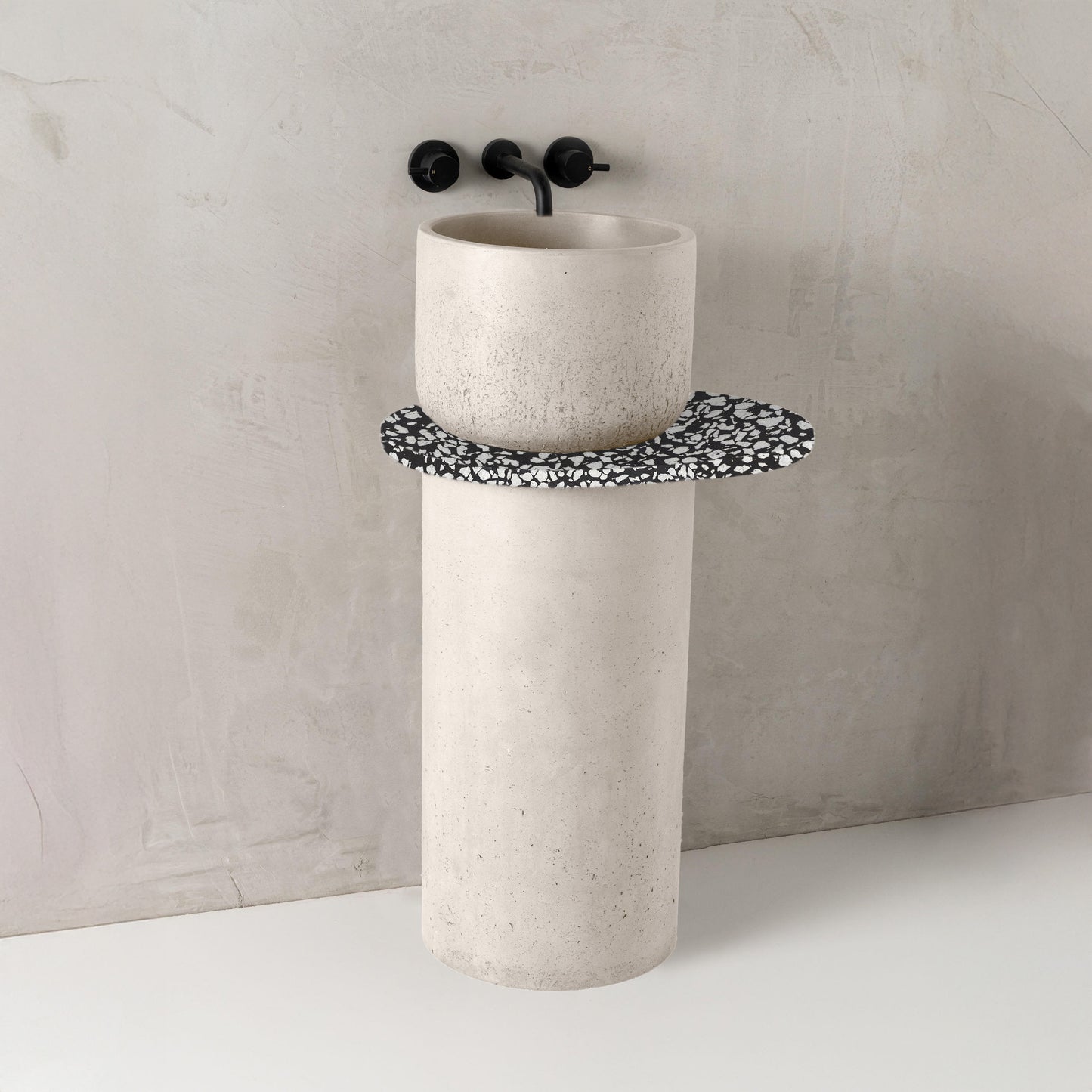Dani concrete basin, Milk, Terrazzo Shelf