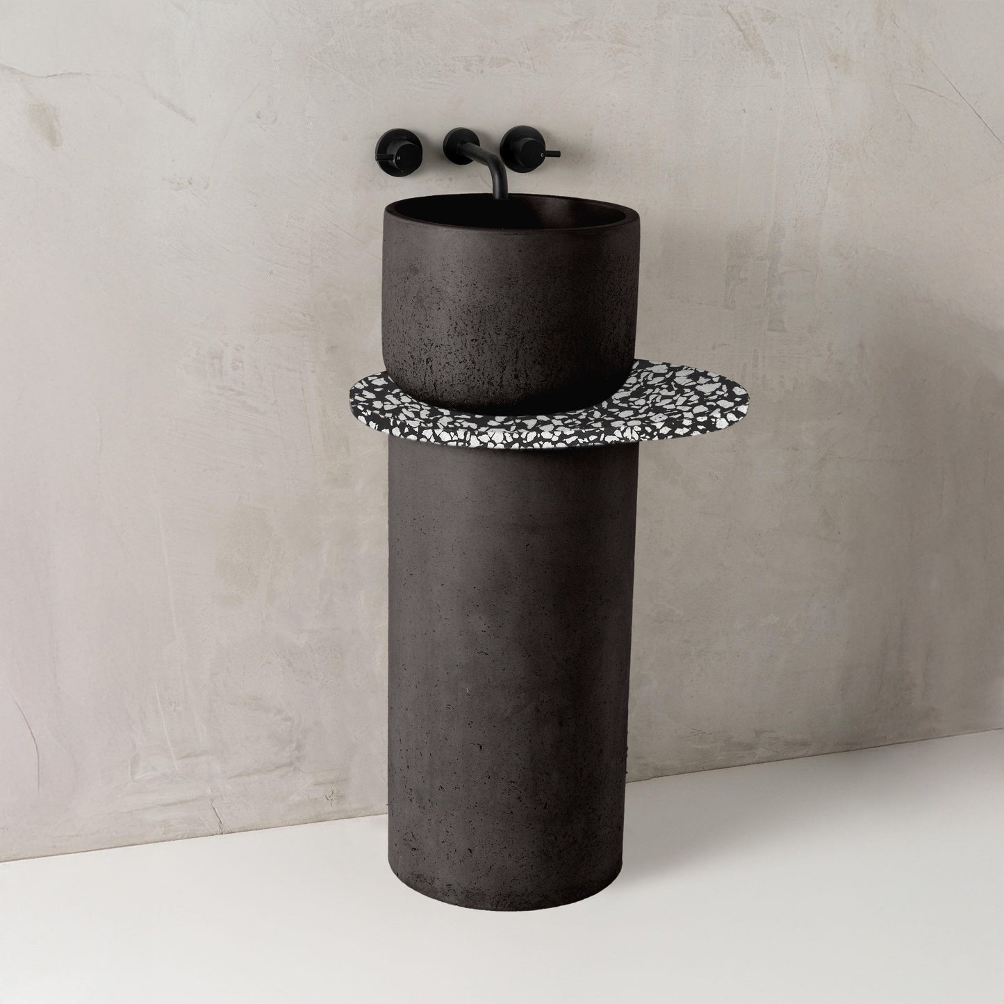 Dani concrete basin, Soot, Terrazzo Shelf