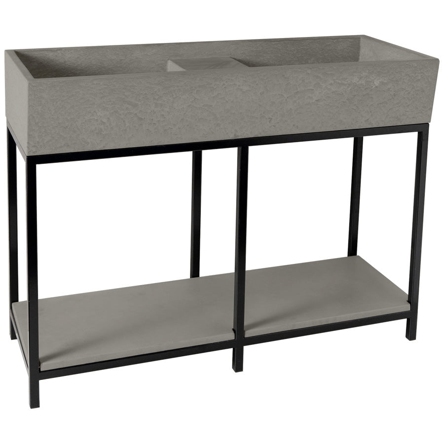 Mico concrete basin, Smoke, Black Frame